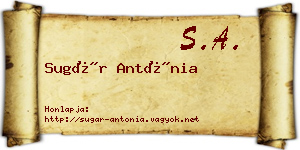Sugár Antónia névjegykártya